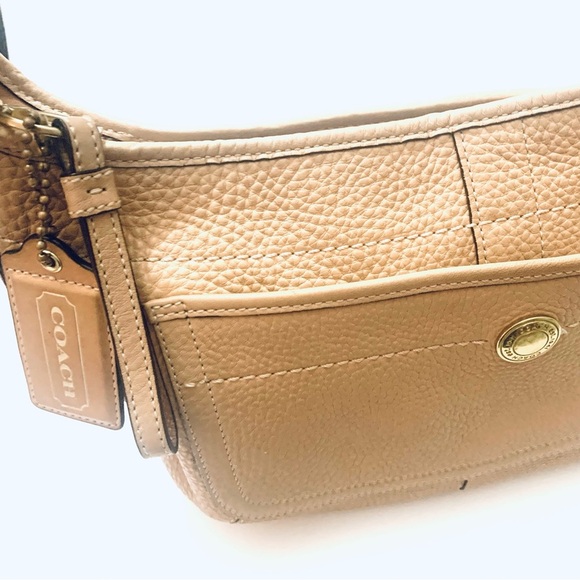 COACH Ergo Natural Tan Pebble Grain Leather Hobo Bag Vintage 11612 - Picture 7 of 11